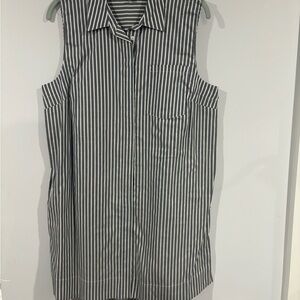 Marked ~ Striped Sleeveless Button-Up dress/shirt